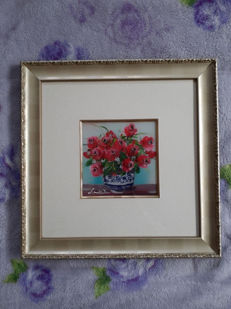 日本アクラス画第一人者大野剛正氏「良き日」(油彩ガラスアクリル絵)希少価値一点物