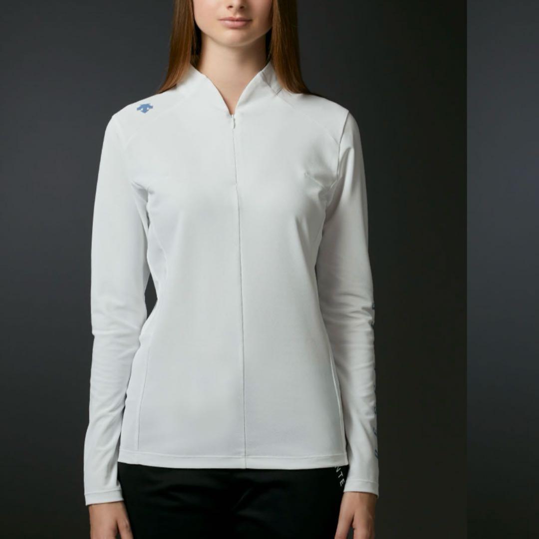 DESCENTE レディースハーフジップシャツホワイト