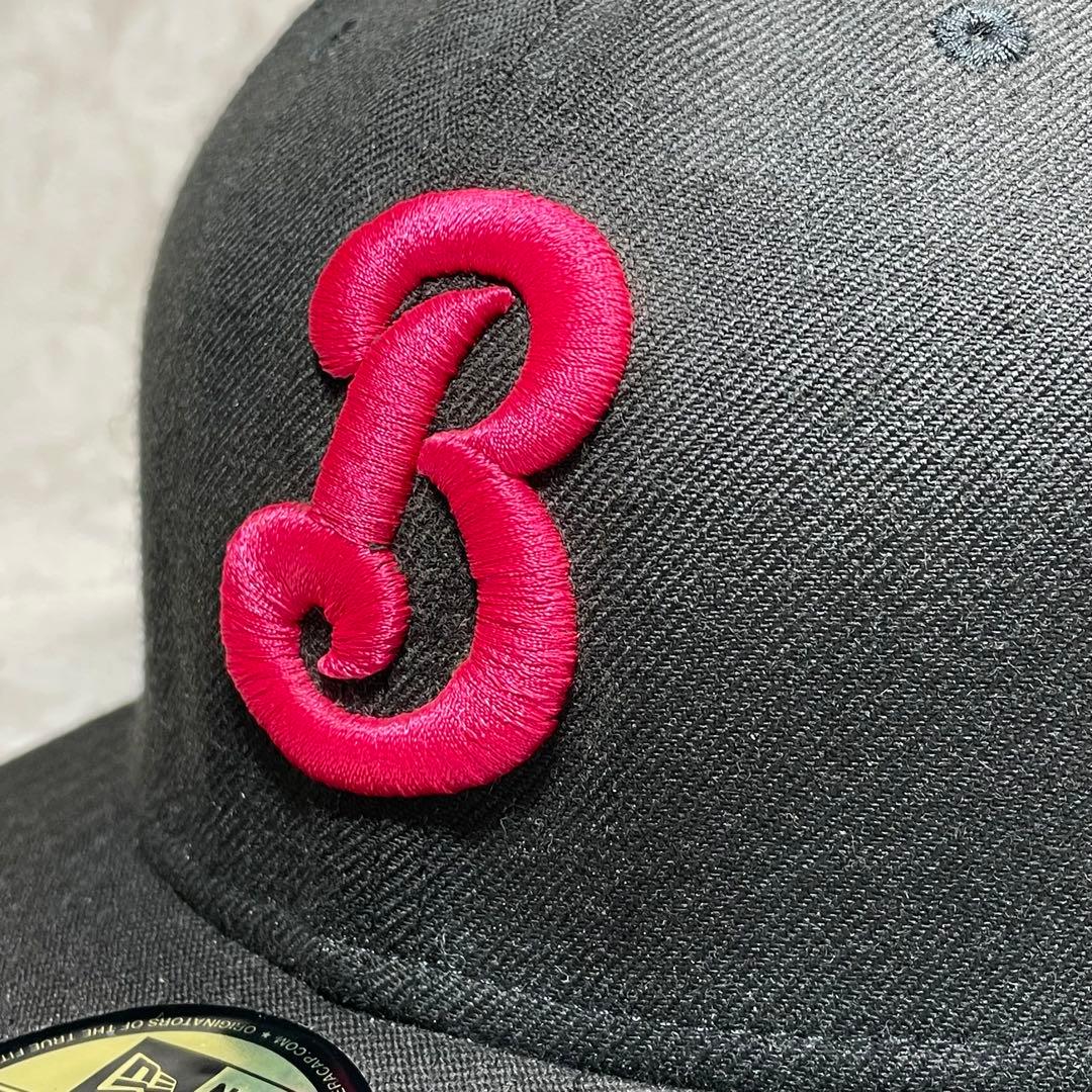 横浜ベイスターズ NEW ERA キャップ 旧ロゴ β ベータ 黒ｘ桃
