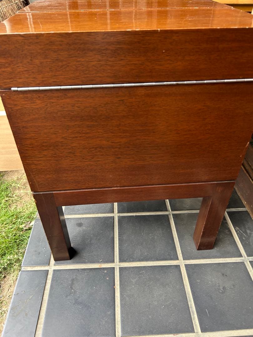 将棋盤収納式テーブル　木製 デスク 将棋盤　駒（桐箱）　昭和レトロ　チェスト