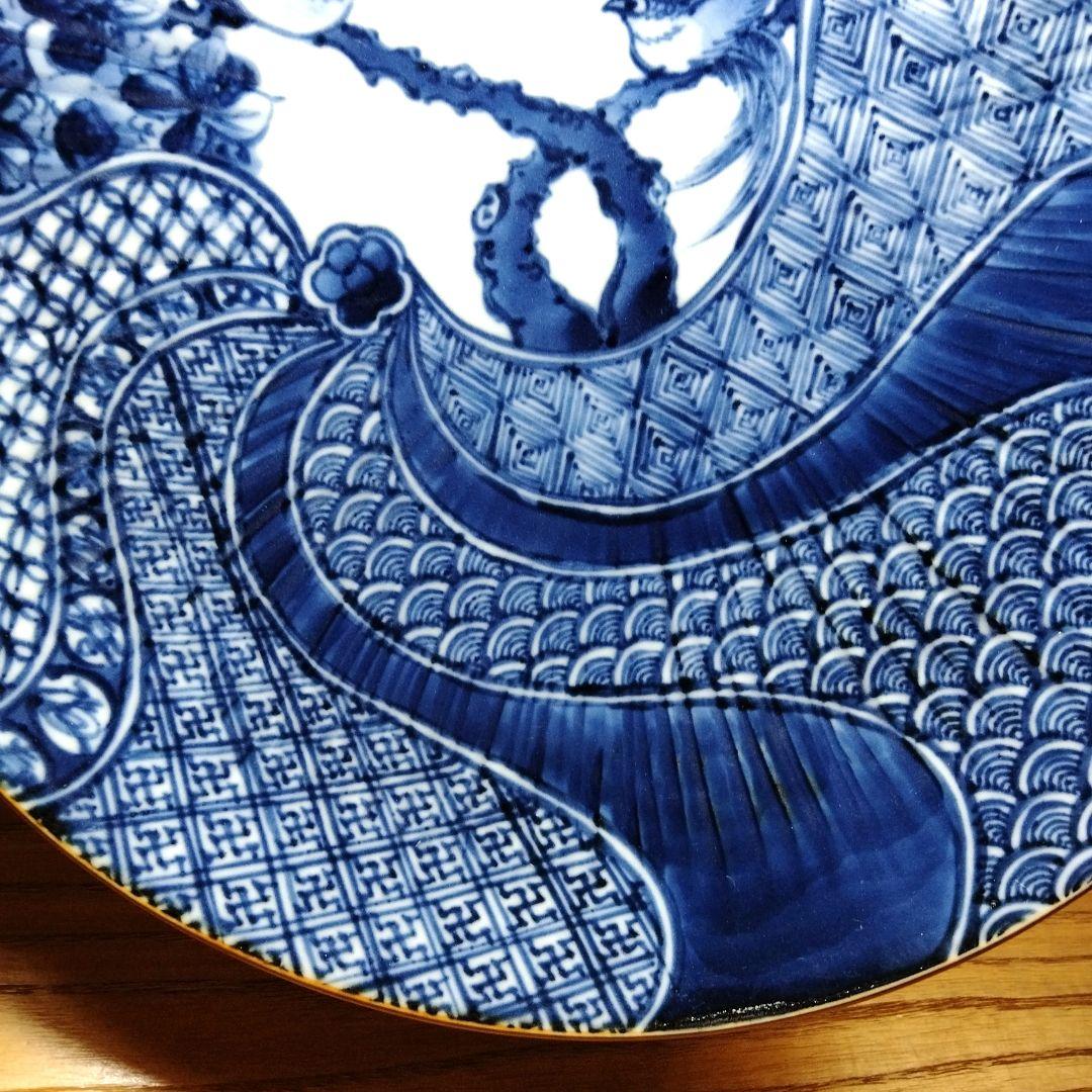 加藤 利昌 染付瑞鳥祥瑞大皿二客