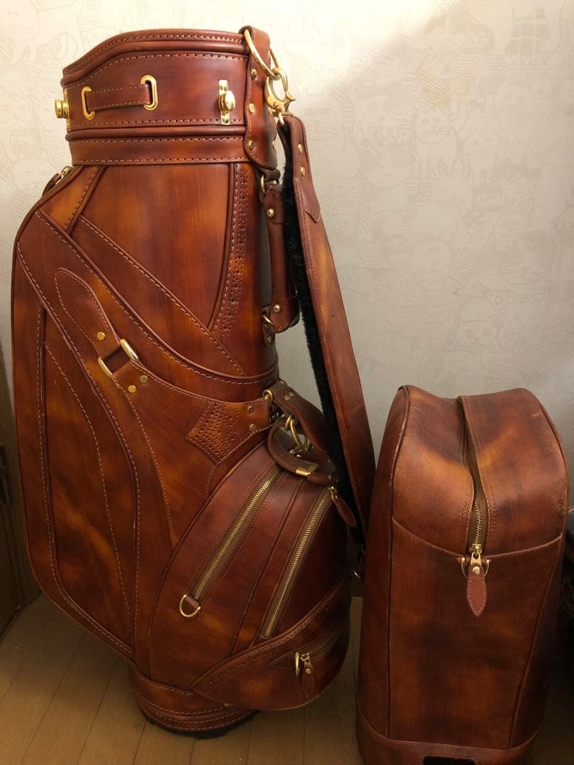 としゆき　超希少　最高級本革キャディバッグ　ゴルフバッグ