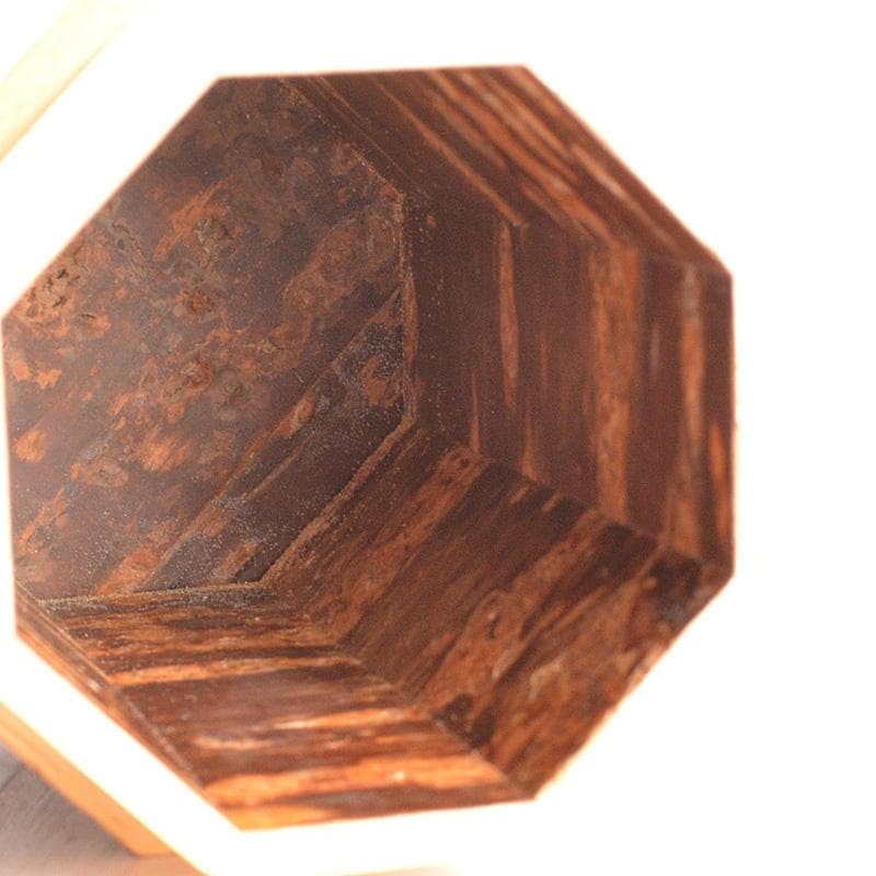 茶道具　桜皮細工　木地本けやき　八角茶筒　茶合　御茶筒　三点　共箱　V　5718