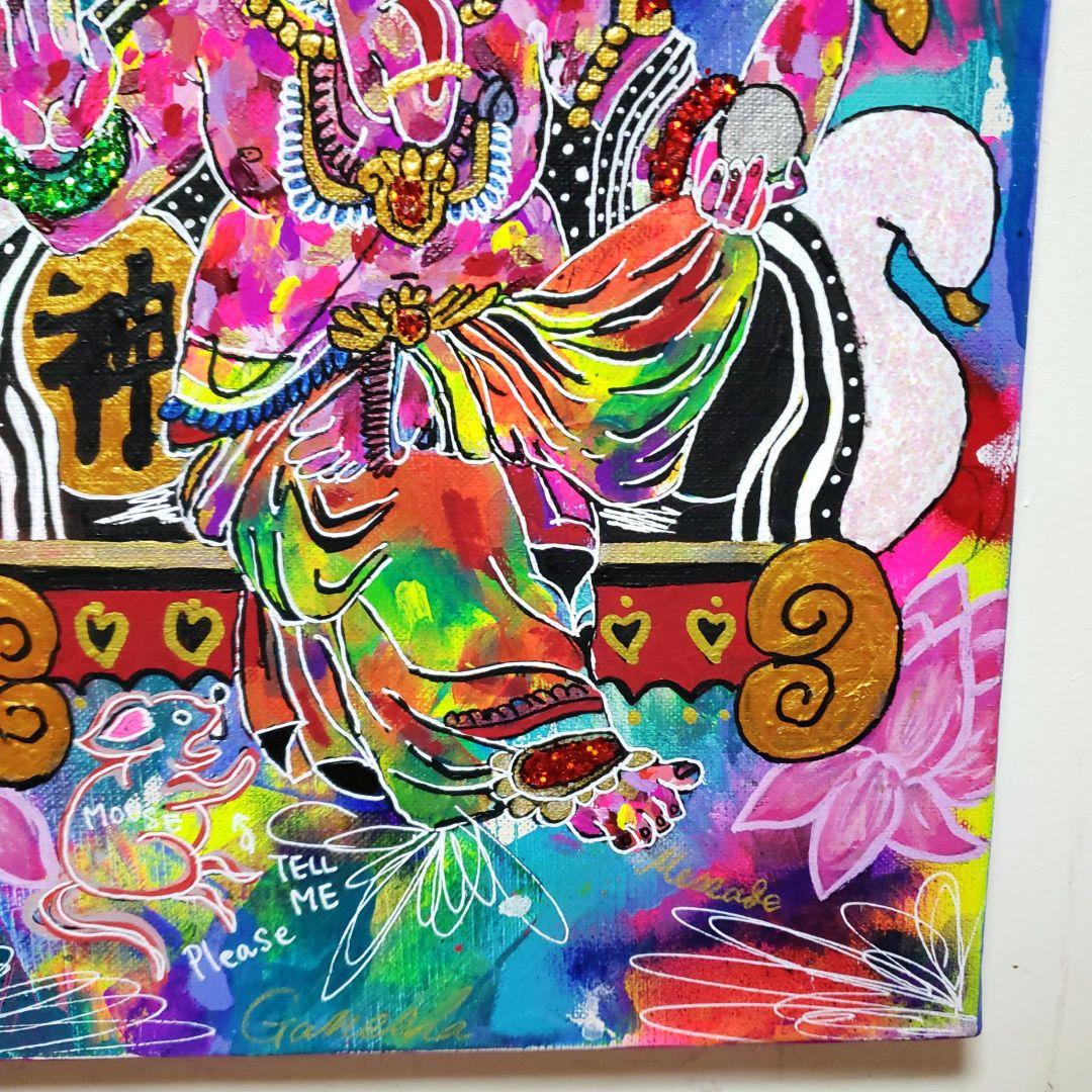 【一点物アート】ガネーシャ【現代アート,コラージュ】