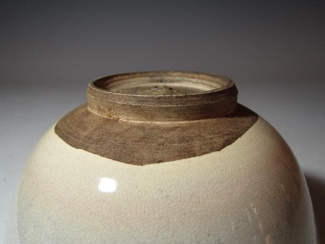 野々村仁清 白釉茶碗 淡々斎花押 時代の名碗！k547