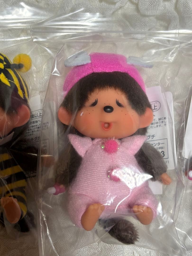 新品タグ付き　モンチッチ　顔でか　SS てんとう虫　ミツバチ　ちょうちょ