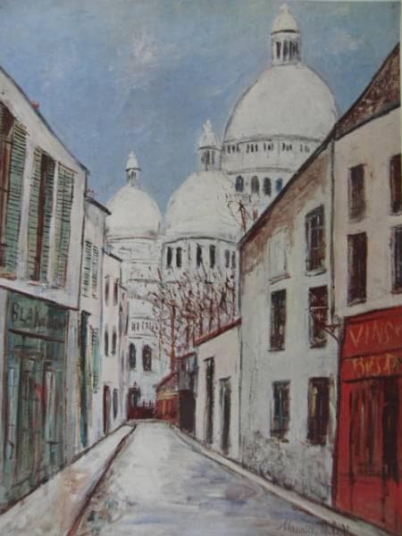 ユトリロ、MauriceUtrillo、サクレ・クール、限定高級画版、額付