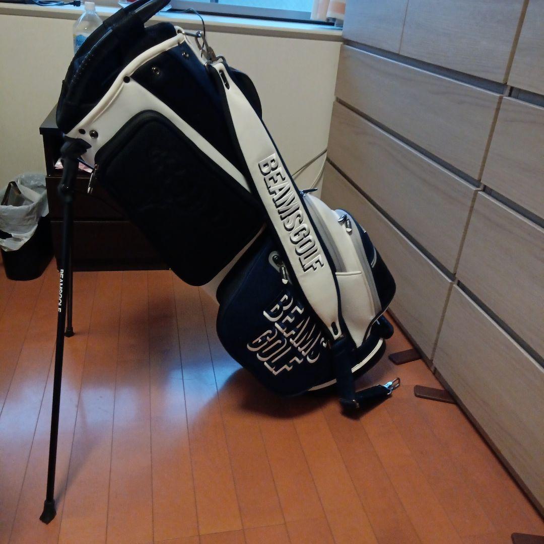 BEAMS GOLF スタンドバッグ セット　ホワイト/ネイビー