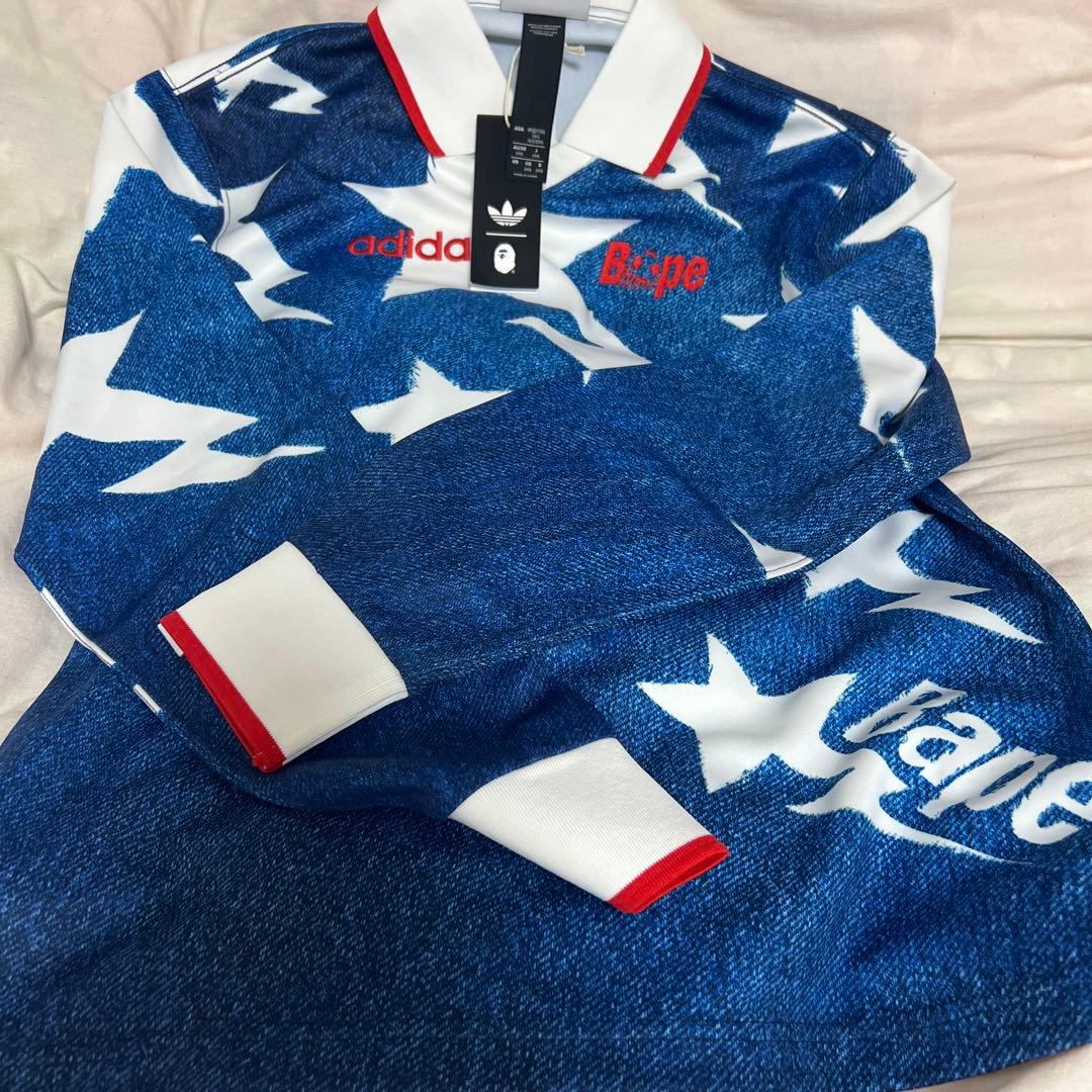 ウェア A BATHING APE x adidas LS StaJersey Blue