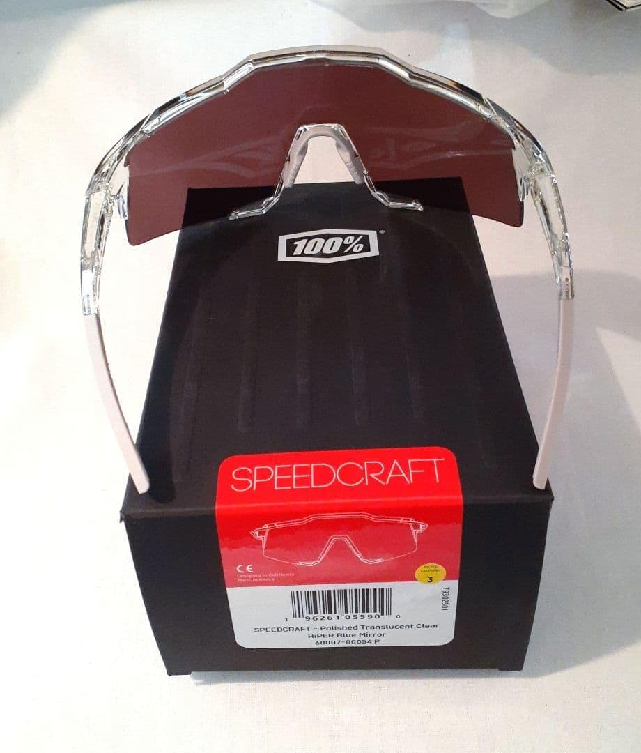 100% SPEEDCRAFT クリア ブルー ワンハンドレッド サングラス