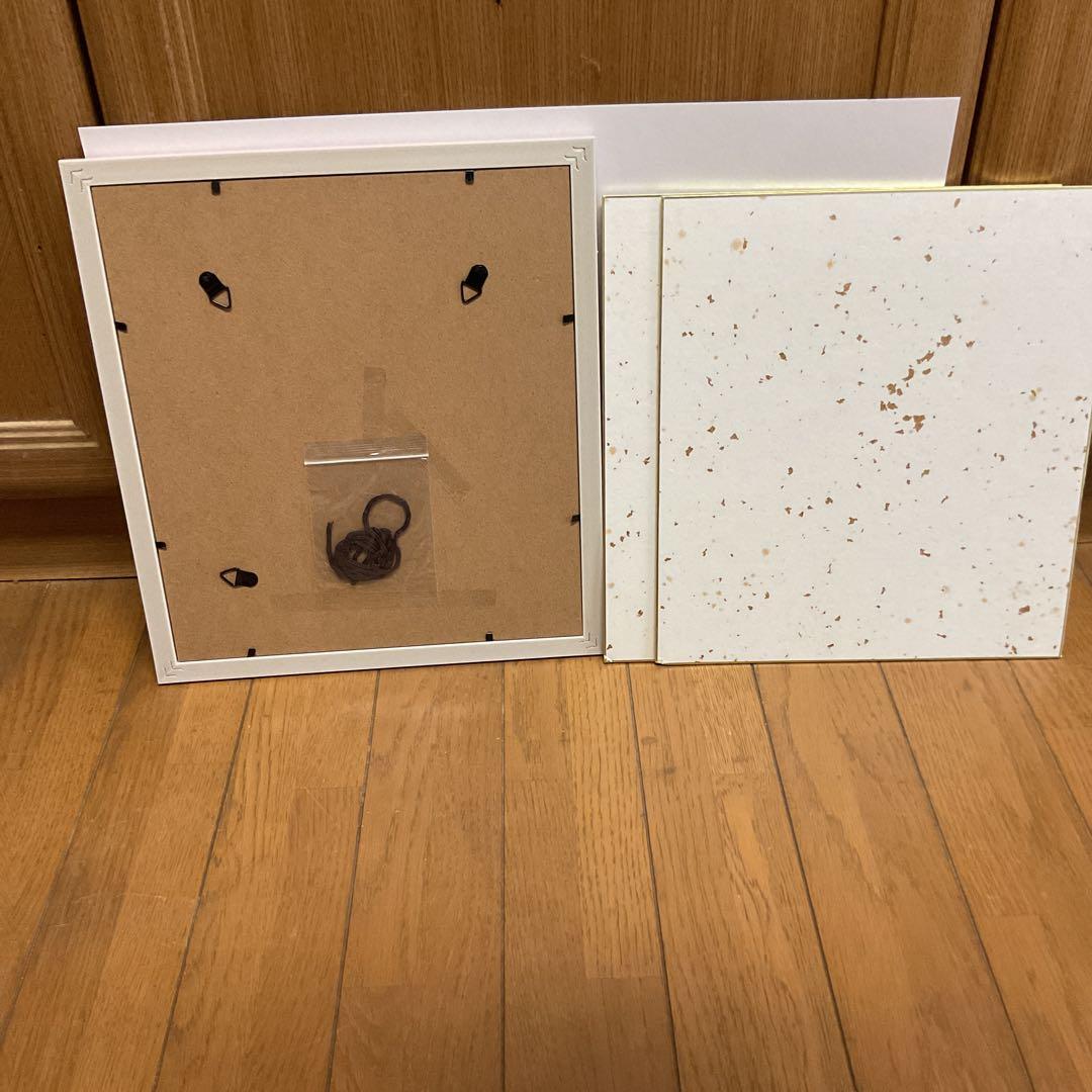 秀 桂 筆 色紙画 肉筆画 【 水仙図 】 額装 作品共良好 色紙二枚追加