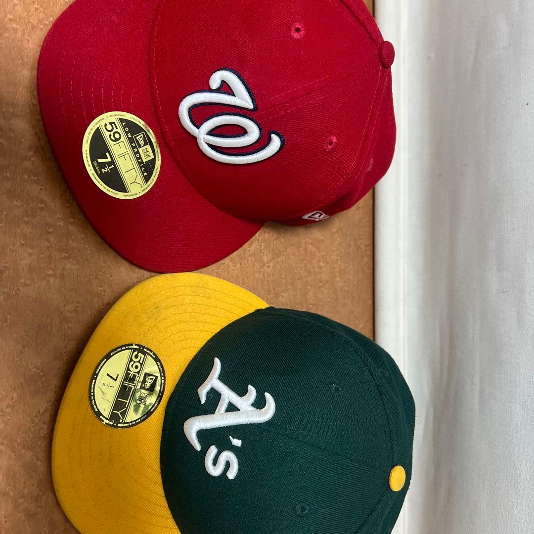MLBキャップ 59FIFTY 赤と緑 7 1/2