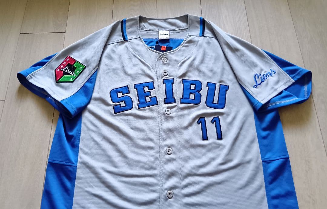 【限定　タグ付】西武　ライオンズ　復刻　森　ビジター　ユニフォーム　L