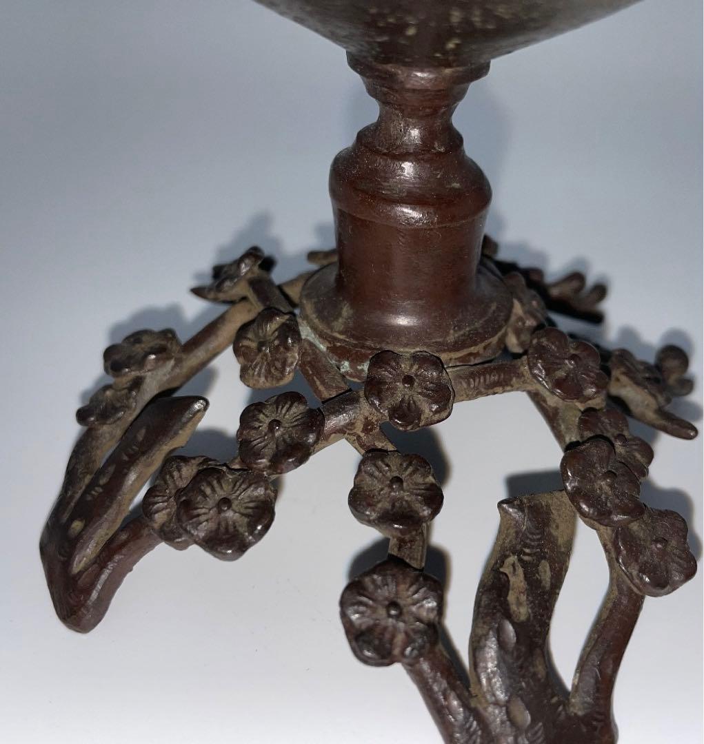 ミニ水盤　梅デザイン 明治江戸 骨董品