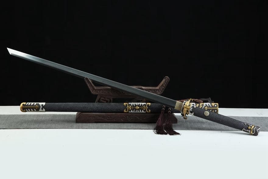 鎏金銀 中華唐刀 模造刀 居合刀 武士道 武具 漢剣 唐刀 龍泉剣 手鍛造打