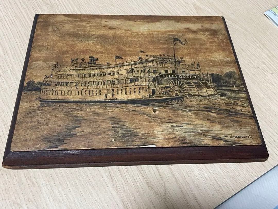 DELTA QUEEN 木版画 約19cm x 24cm