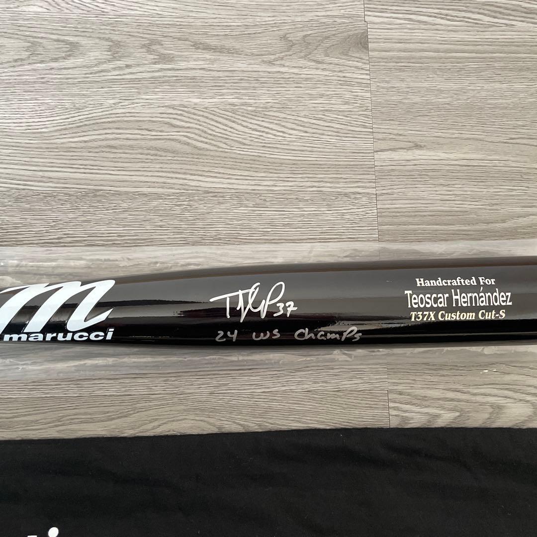 ドジャース　テオスカー ヘルナンデス直筆サインバット　MLB fanatics