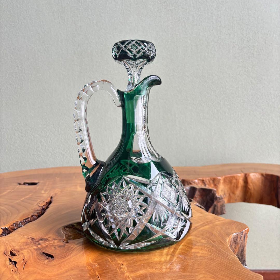 【YienThot】切子ガラス デキャンタ カットガラス ガラス栓付 25