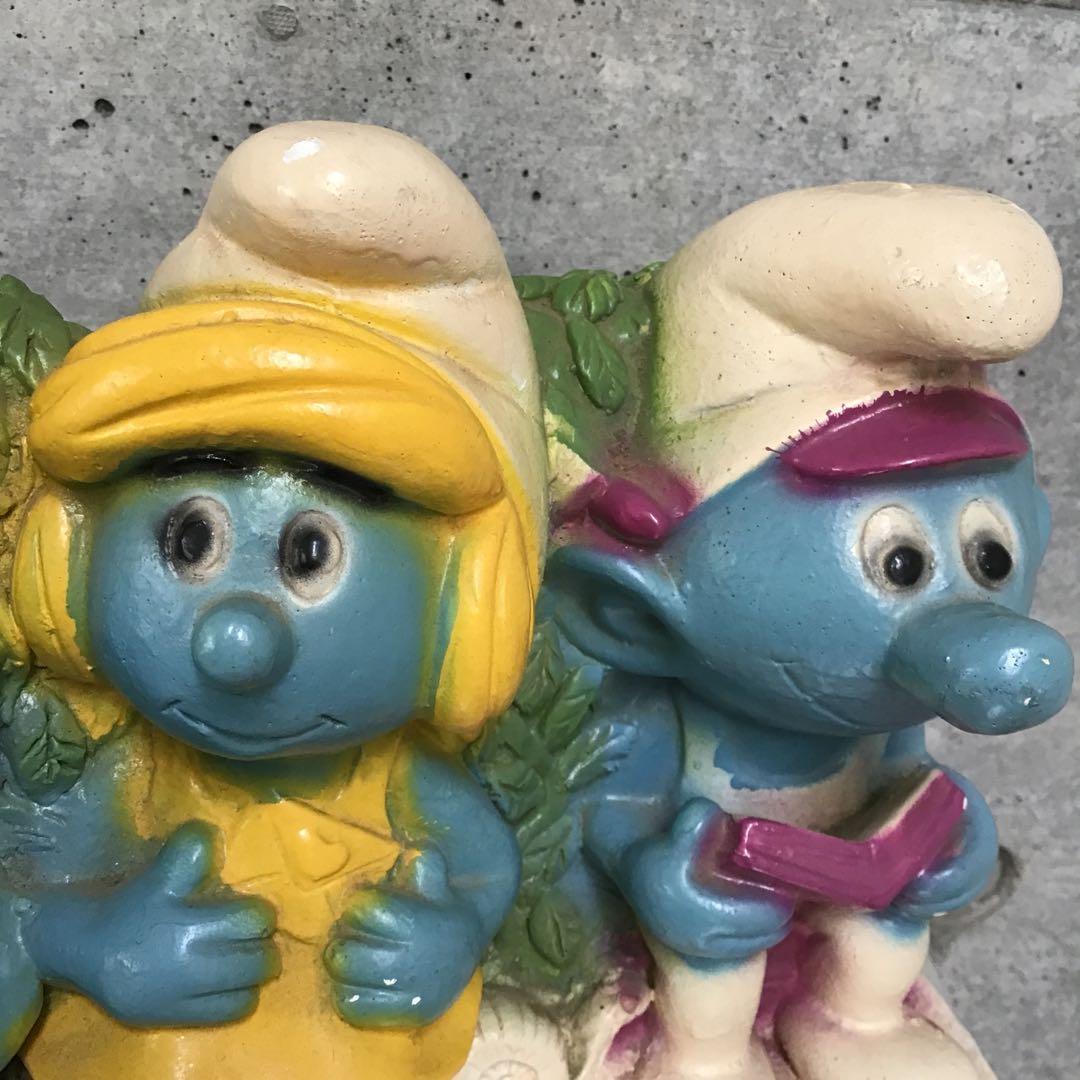 スマーフ ビンテージ 飾り 置物 貯金箱 陶器製