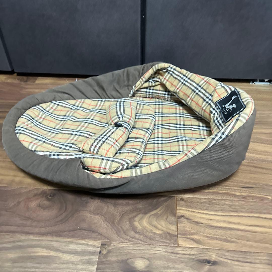 犬用ベッド・クッション ブラウン・チェック柄
