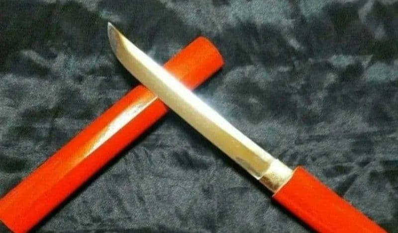 短刀 模造刀 赤鞘 模擬刀 インテリア 美術品ラスト１本