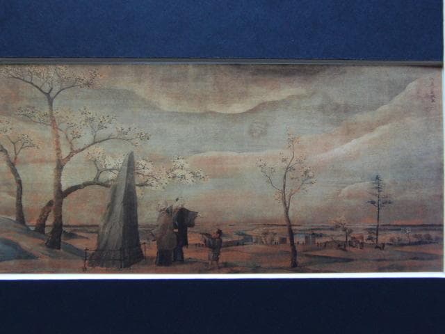 司馬江漢、【飛鳥山図】、希少画集画より、状態良好、新品高級額装付