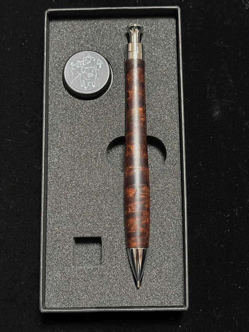 こぶた工房 シャープペンシル 黄花梨 極上変わり杢0.5mm