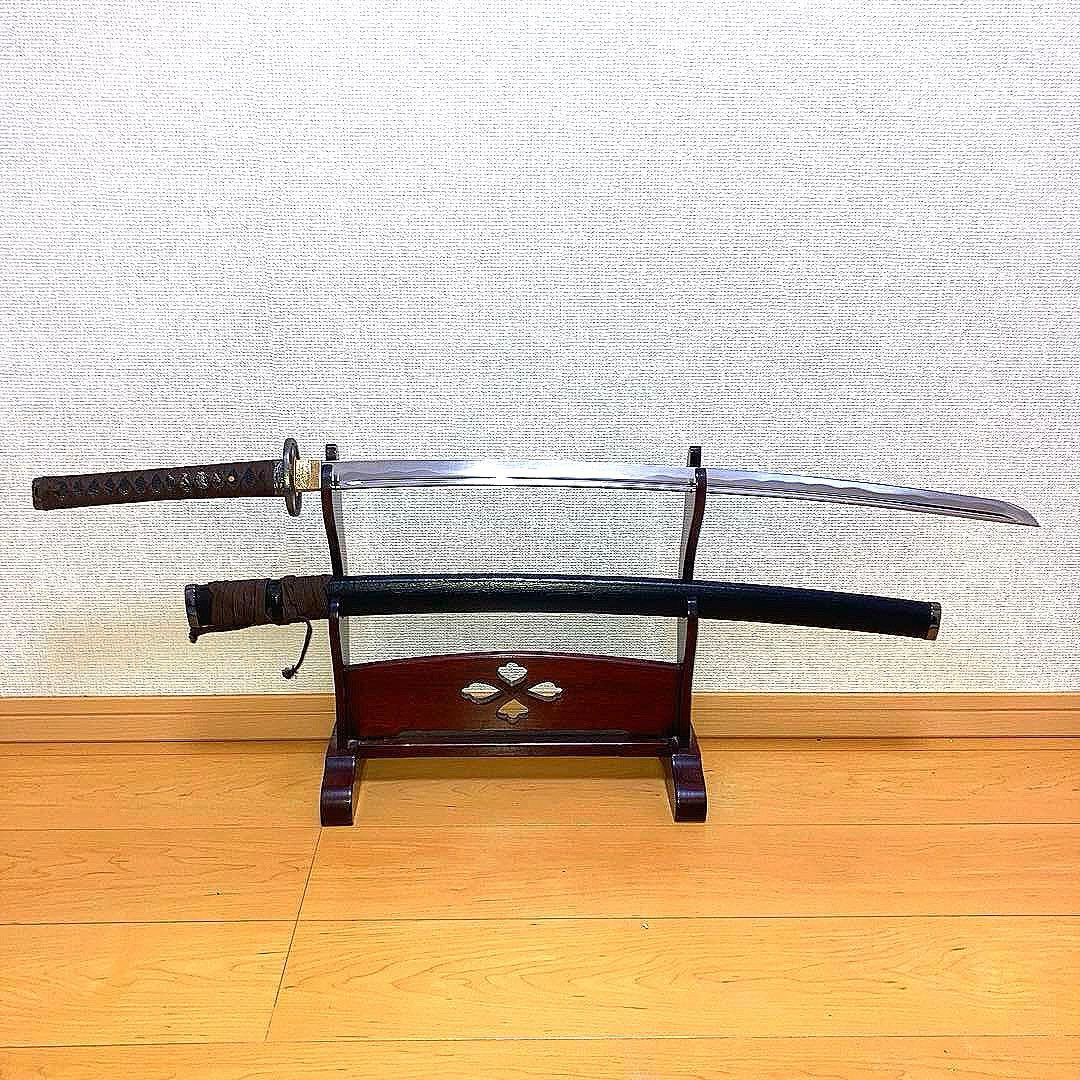 鑑賞用模造刀 大刀 模造刀用拵え 黒刷毛目塗り鞘