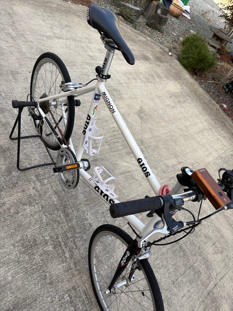 GIOS ミニベロ 自転車 ホワイト　スタンド付