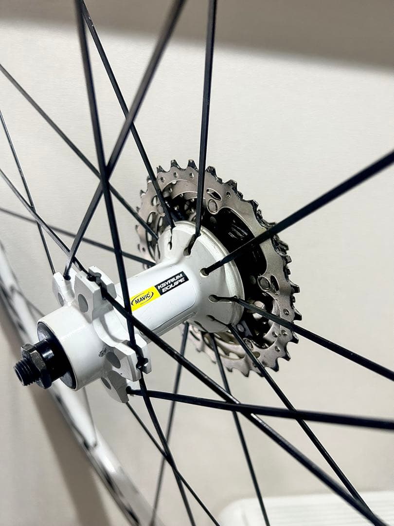 【Mavic KSYRIUM】貴重な白リム＋タイヤチューブ付◆マビック後輪のみ