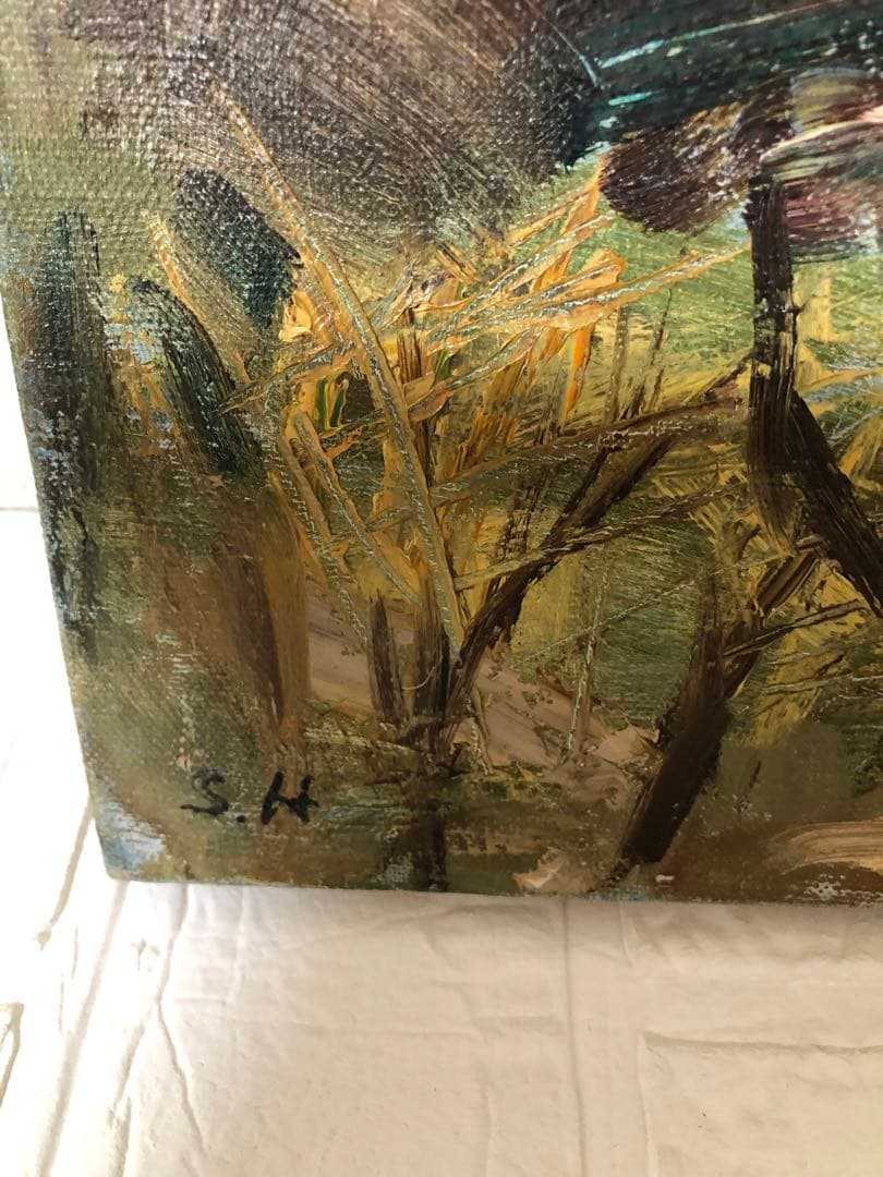 油絵（秩父の山）