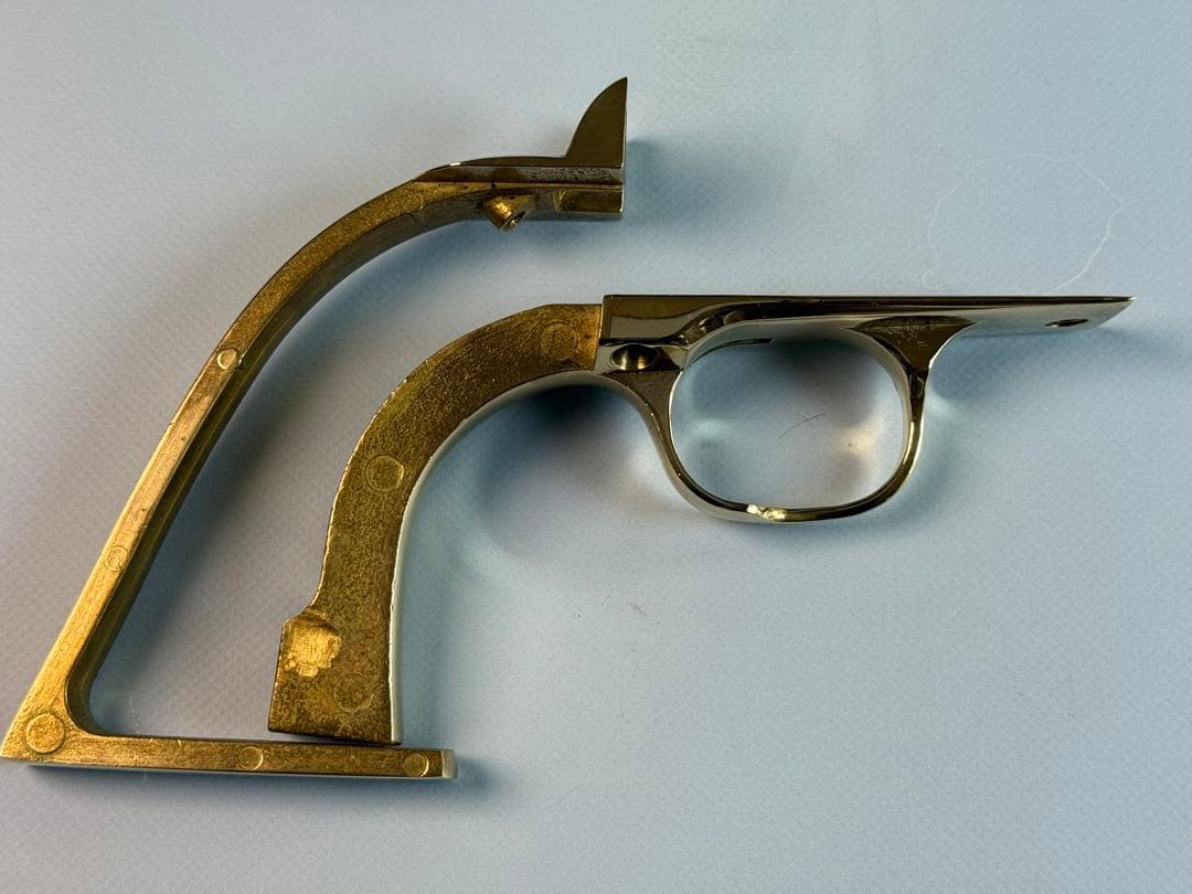 タナカ製ガスガンSAA用真鍮製バックストラップ&トリガーガードセット