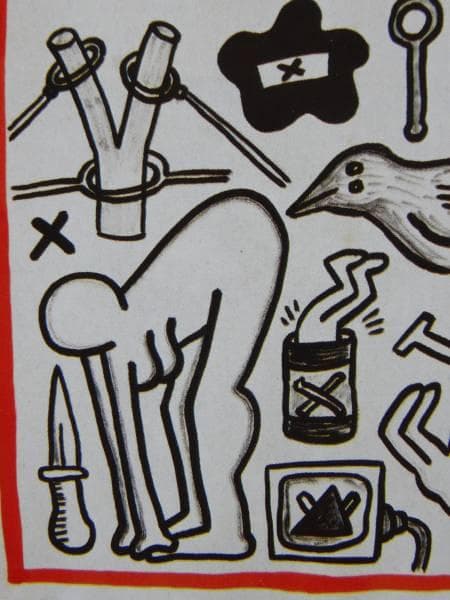 Keith Haring、No.152、希少画集画、新品額装付、状態良好