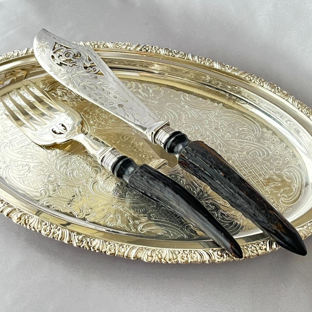 【Copper Brothers】【純銀継手】アントラーハンドルのサーバーセット