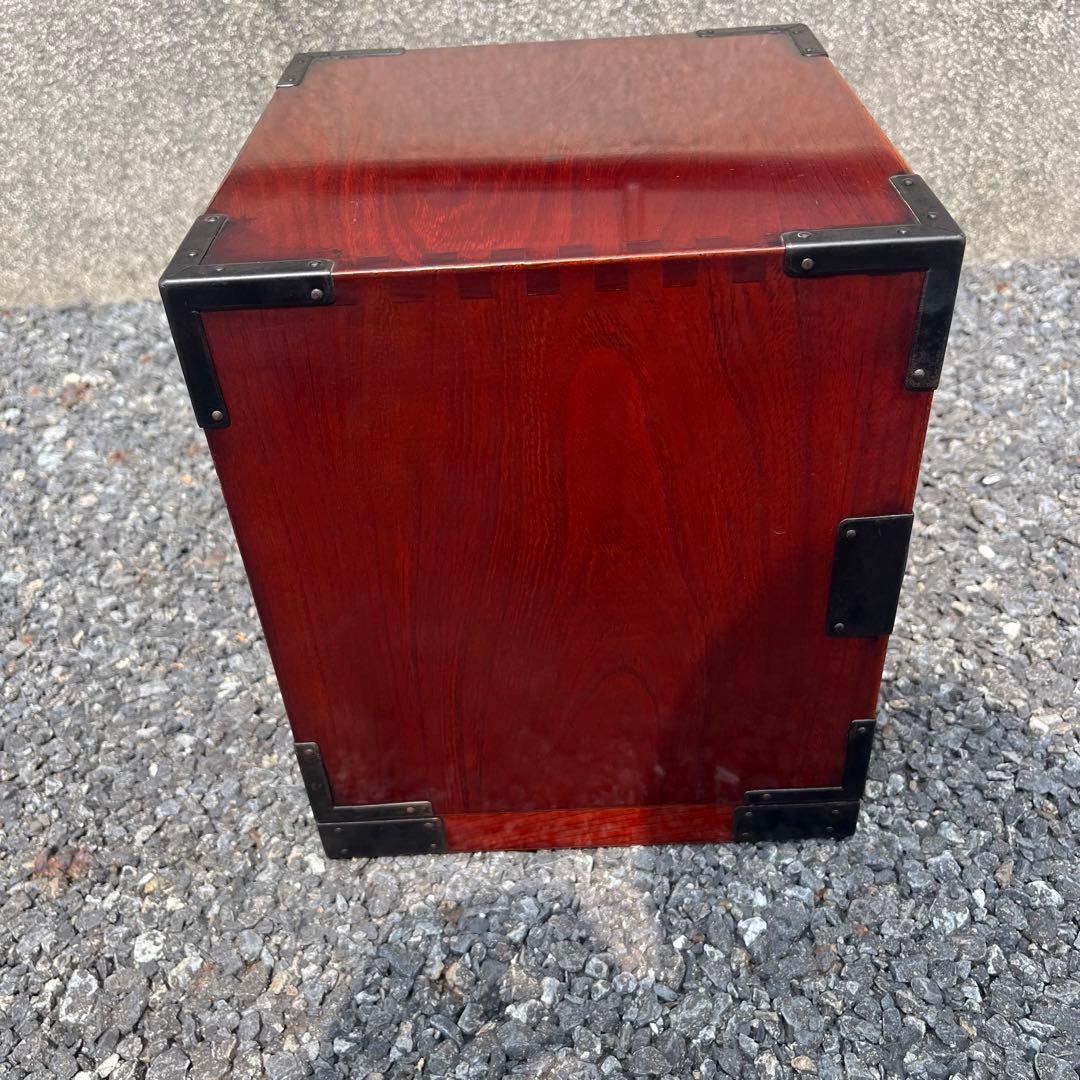 仙台箪笥 渡辺家具店 小箪笥 漆 欅 中桐 小引出 牡丹金具 伝統工芸 木地呂塗