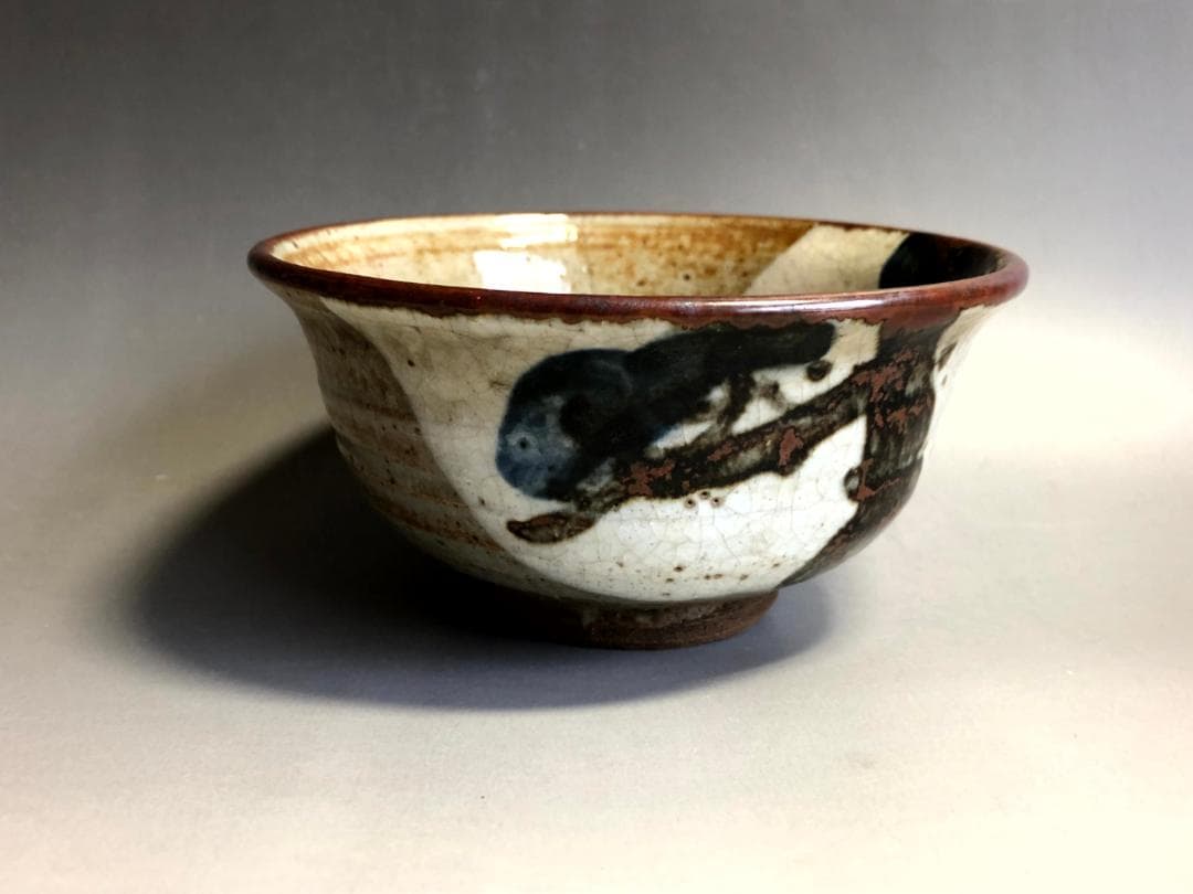 茶碗■清水六兵衛 松絵 ニュウ有 お茶道具 古美術 時代物 骨董品■