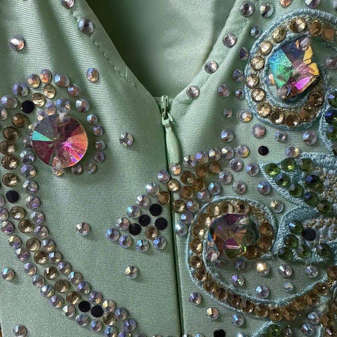 色々あり値下不可です【サイズ不明】　社交ダンス　ドレス　ミントグリーン