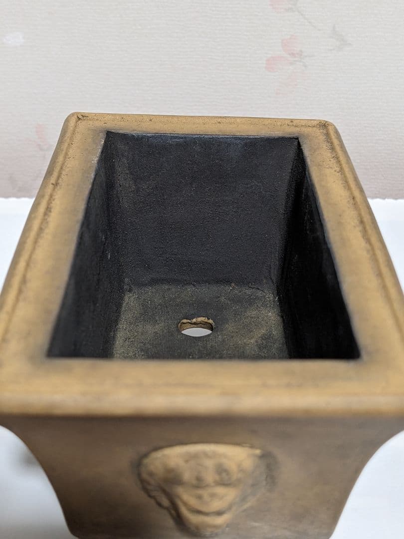 ♦中国 長方形 神獣飾り盆栽鉢 小品盆栽鉢 古玩古美術品 コレクション 骨董品