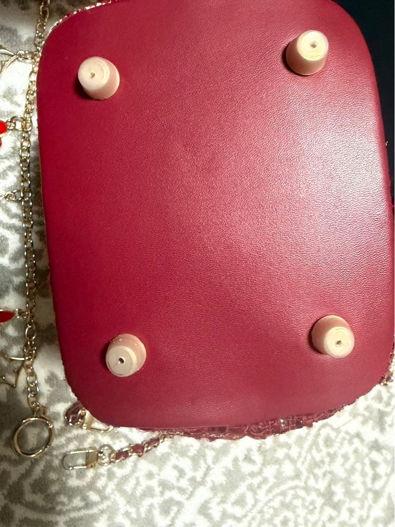 CHANEL MAKEUP ラメ　ツイード ショルダーバッグ　レッド　ノベルティ