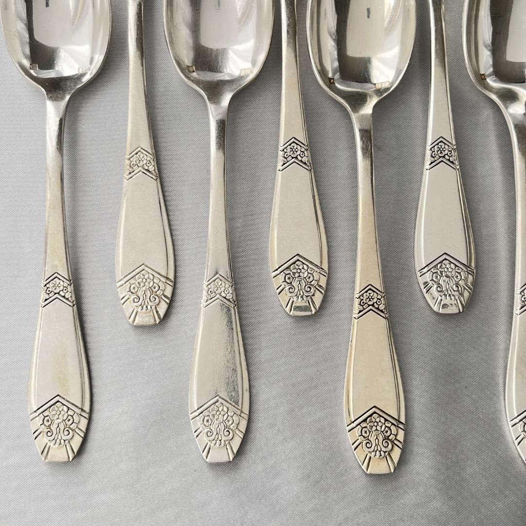 【仏蘭西】 アールデコ コーヒースプーン 12本 14.5cm ケース