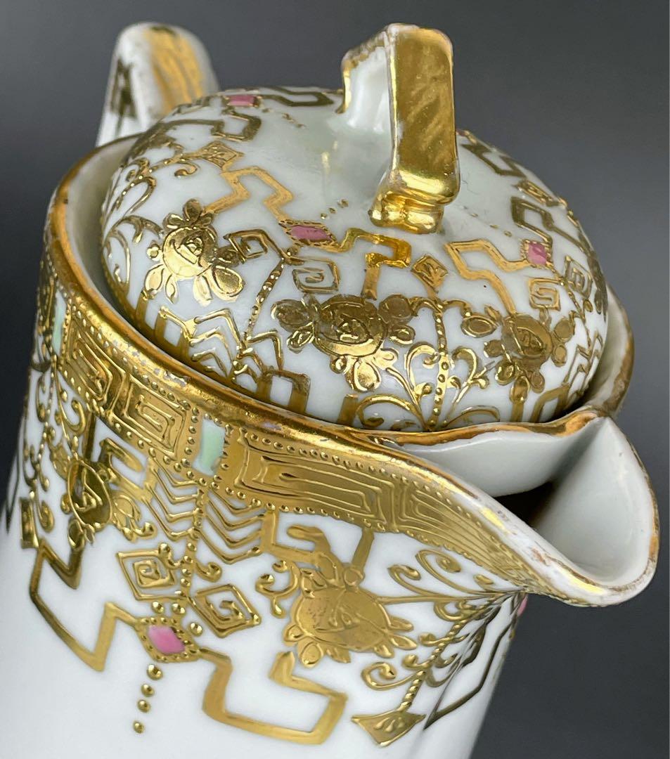 オールドニッポン アールヌーボー様式 金盛り チョコレートポット ゴールド