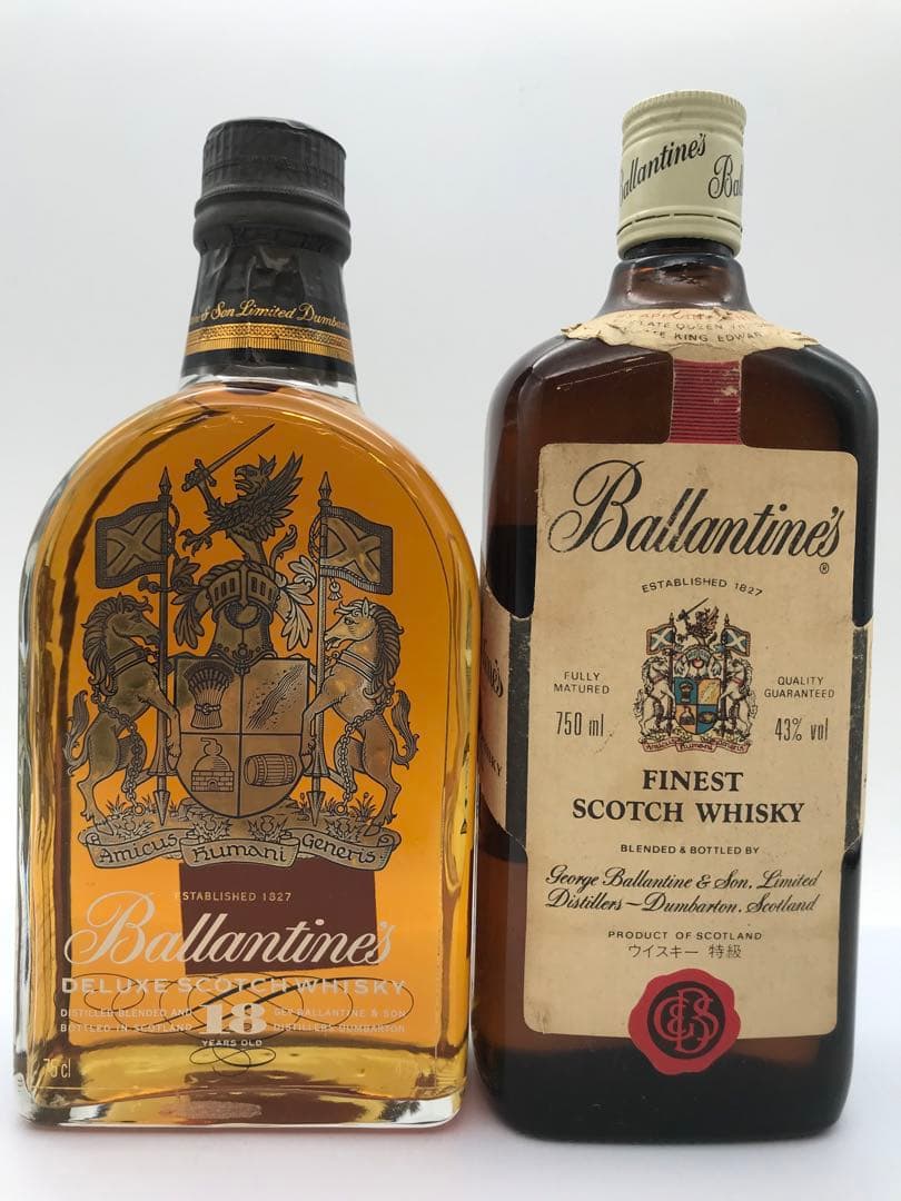 506[未開栓] Ballantine's 18年・FINES 2本セット箱無し