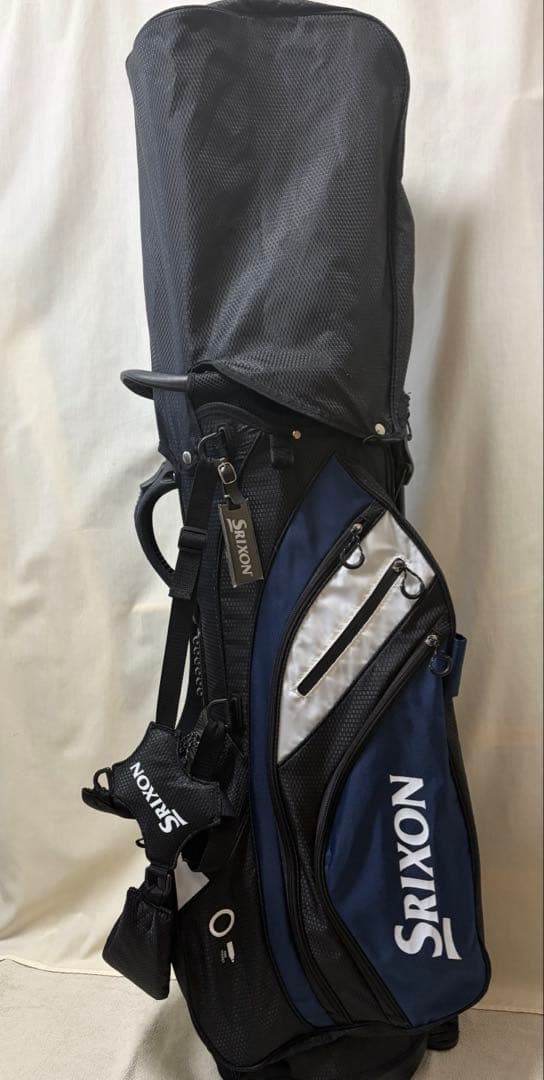 スリクソン スタンド式 軽量キャディバッグ【ブラック/ネイビー】美品