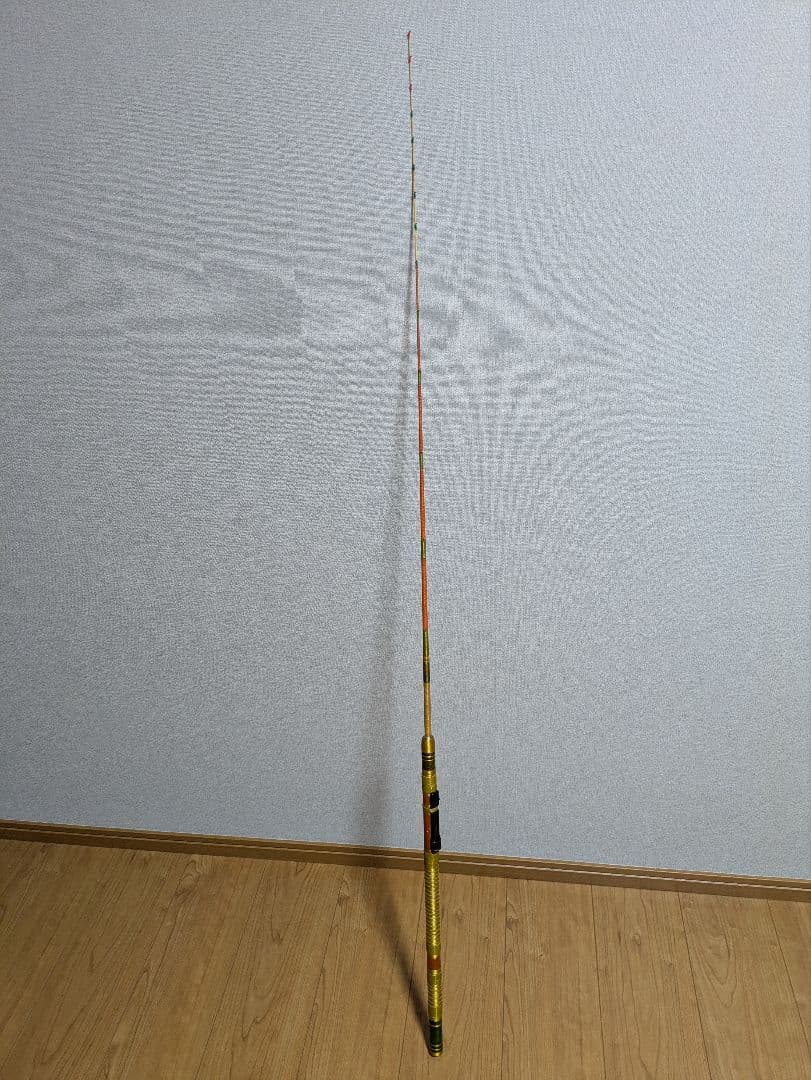『自作 筏竿 赤金 ツーピースロッド 穂先1本付き』
