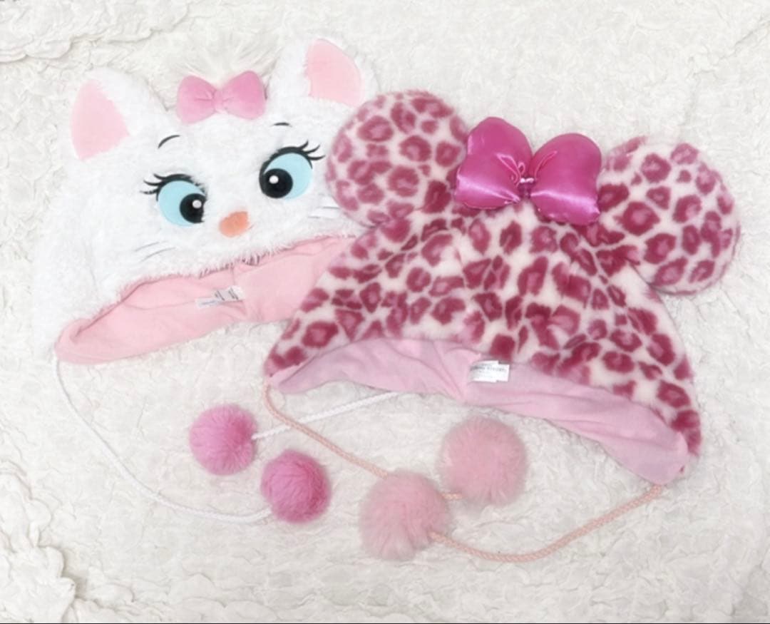 ディズニー ファンキャップ マリーちゃん ミニー ヒョウ柄 ピンク