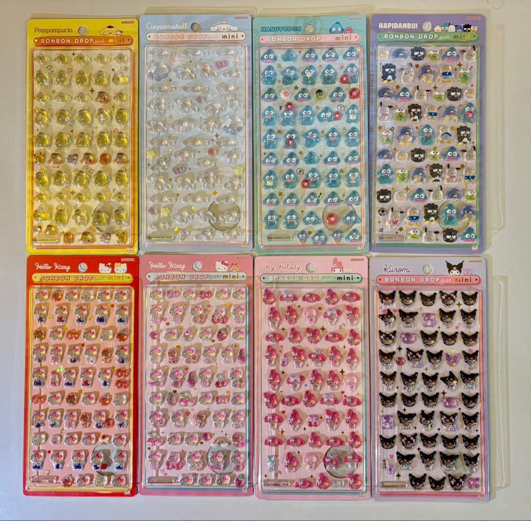【正規品】ボンボンドロップシール　ミニ　サンリオ　全８種コンプリートセット
