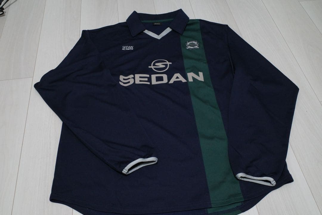 SEDAN ネイビー/グリーン 長袖シャツ