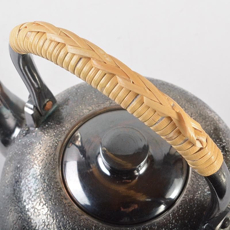 煎茶道具　白銅いぶし銀　棗型湯沸し　約412g　M　R7128