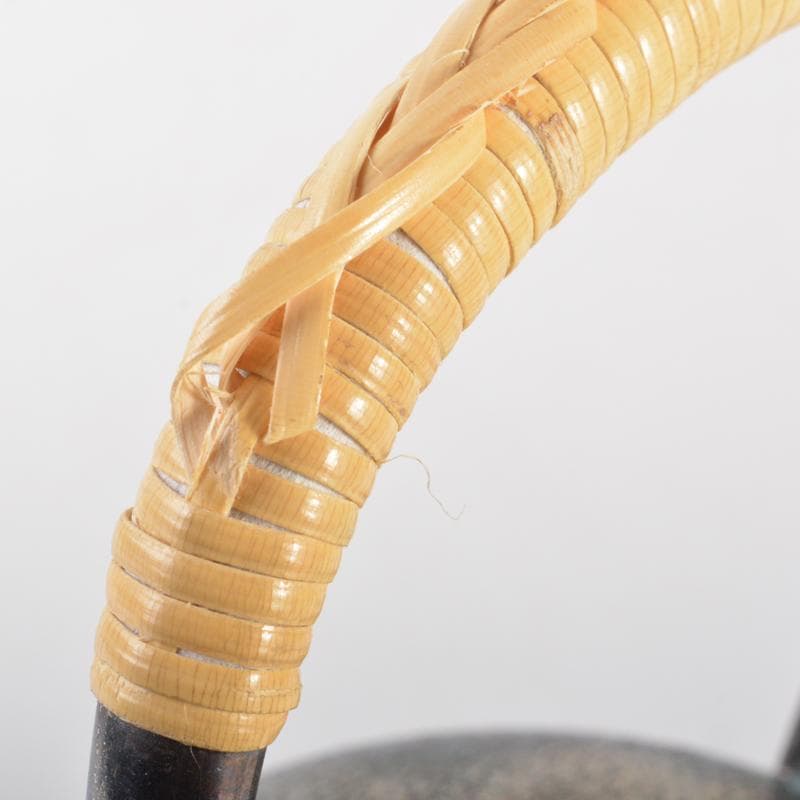 煎茶道具　白銅いぶし銀　棗型湯沸し　約412g　M　R7128