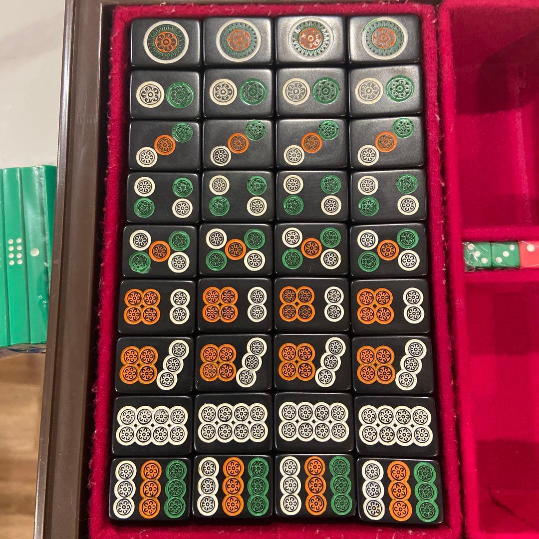 麻雀牌セット モノグラムデザイン レア